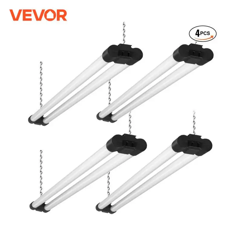 VEVOR 4 / 10 Pack LED Linkable Shop Light Fixture 4FT 40W 4500LM Hanging Mount Ceiling Lights for Garage Warehouse Home & Office