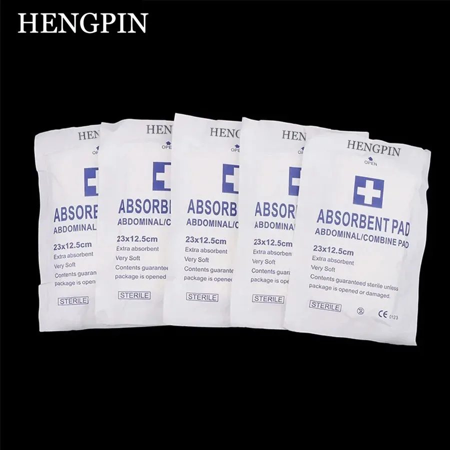 

HENGPIN 5Pcs Sterile Abdominal ABD Combine Pads 5"x9" Wound Dressing Band Aid Wound Care Bandage For Travel Outdoor First Aid