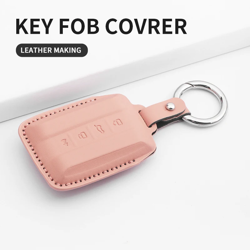 For Great Wall GWM WEY TANK 300 500 Tank300 Tank500 Leather Car Smart Remote Key Case Cover Shell Key Bag Keychain Accessories