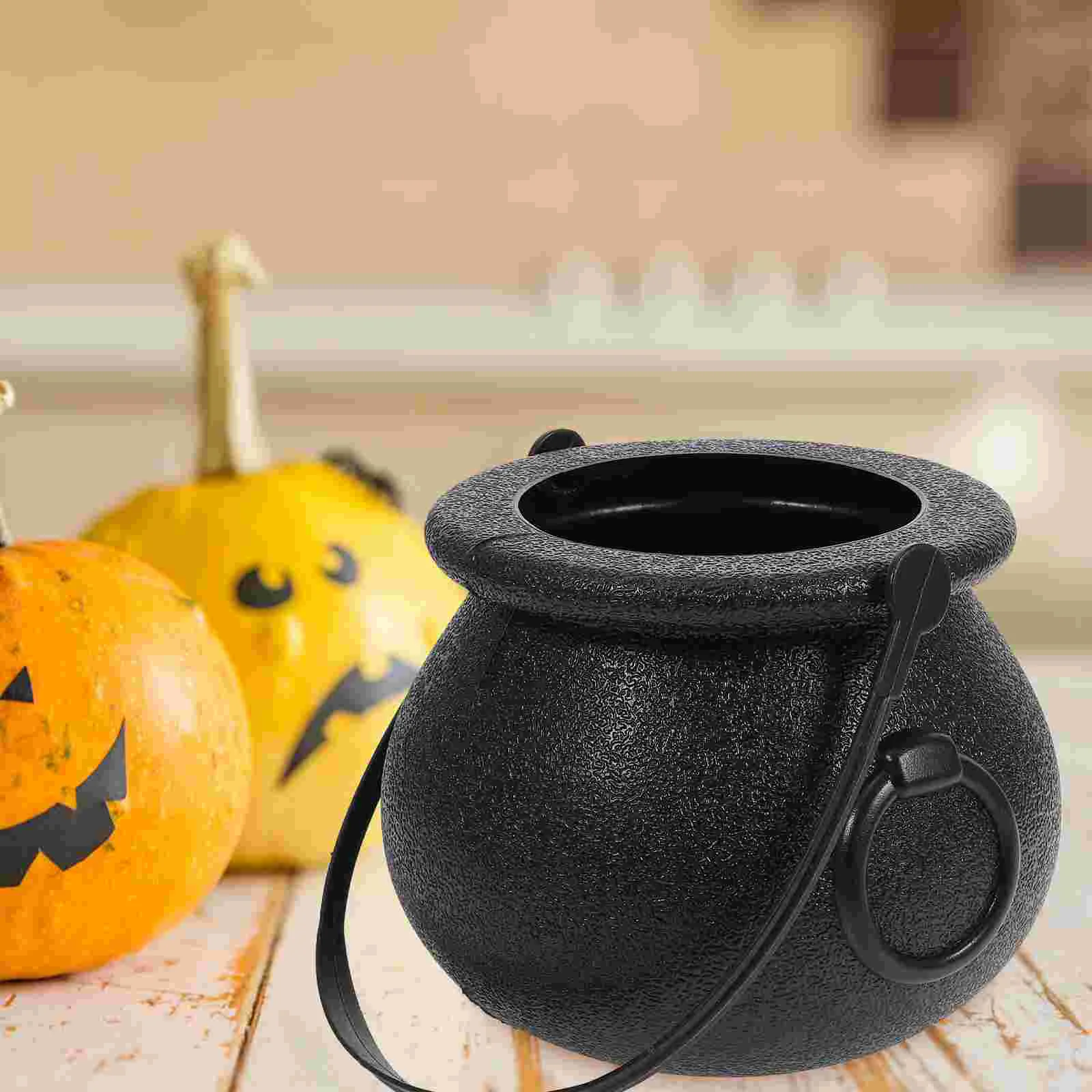 2 Pcs Halloween Decoration Witch Candy Jar Bucket Holder for Kids Tote Carrier Organizer