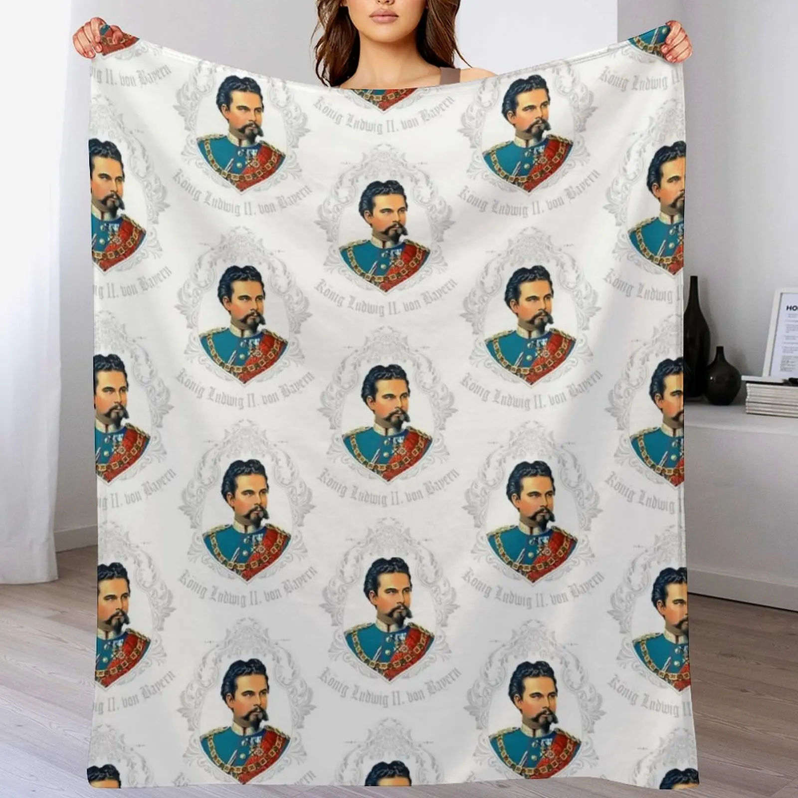 

KING LUDWIG II OF BAVARIA Throw Blanket Travel Luxury Thicken Heavy manga Blankets
