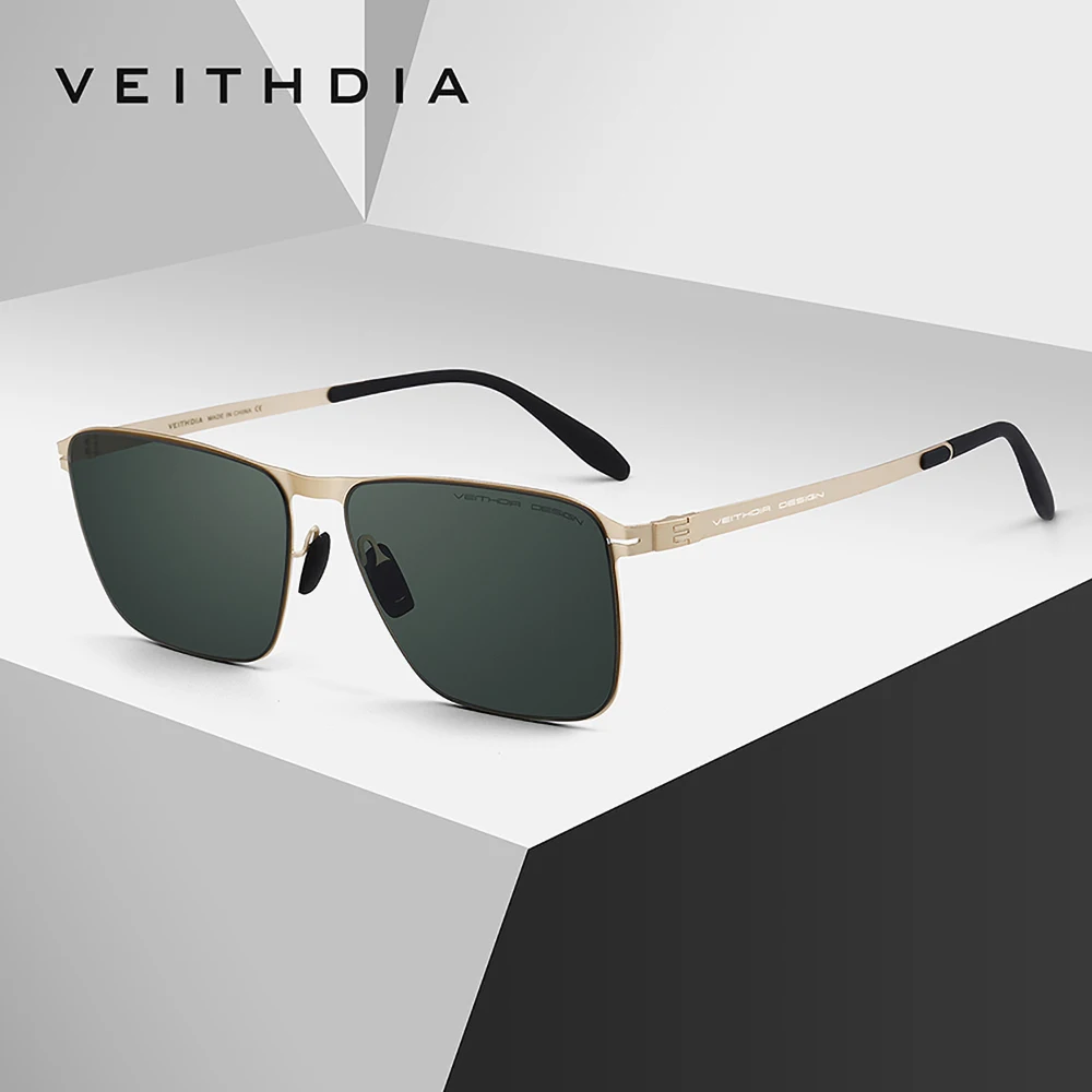 

VEITHDIA Brand Men's Rectangle Nylon Sunglasses Travel Casual High-Definition Polarized UV400 Lens Eyeglasses For Female V082T10