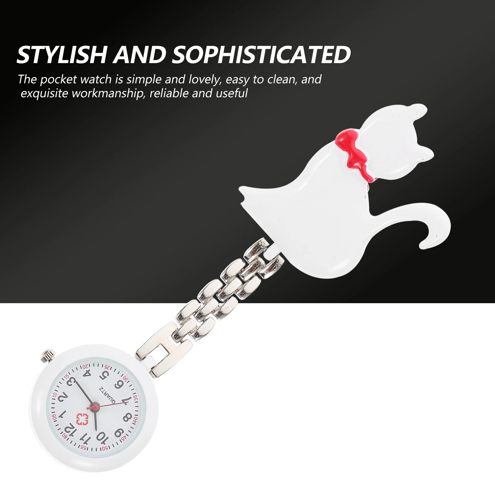 1 قطعة جيب القط الصغيرة جميل معلقة ممرضة فوب ل كوارتز جيب سلسلة ساعة النساء الأطباء الطلاب التمريض سلسلة كوارتز ساعة