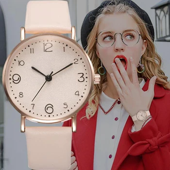 Nieuwe Vrouwen Horloge Luxe Casual Prachtige Lederen Riem Horloges Met Modieuze Eenvoudige Stijl Quartz Polshorloj Mujer