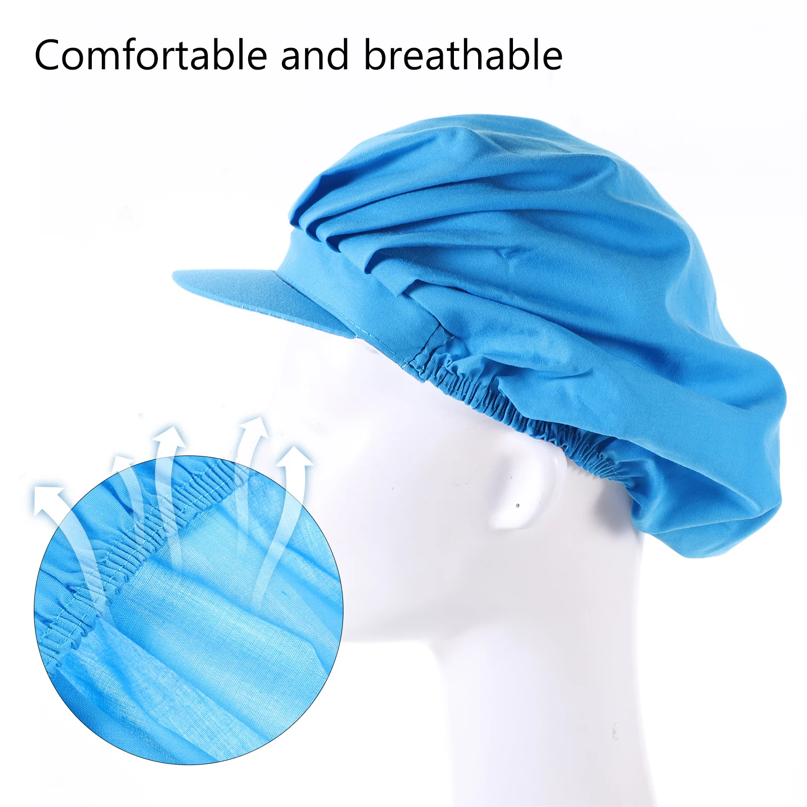 

1pcs Anti- Chef Hat Unisex Breathable Work Cap For Kitchen Restaurant Food Service Worker Safety Hair Net Cook Hat