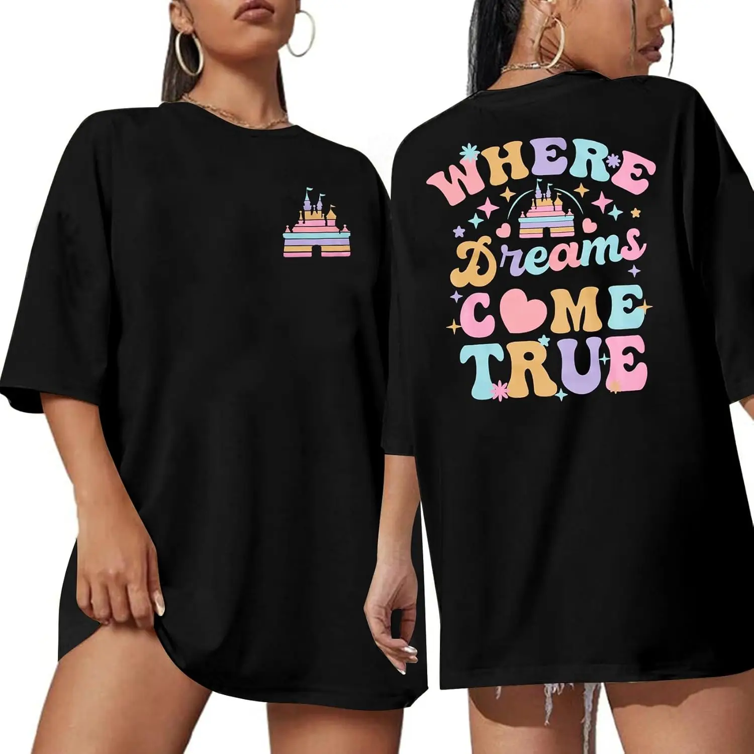 Magic Kingdom Shirt for Women: Funny Castle Graphic Tees Magical Fairy Tale Gift Casual Short Sleeve Tops