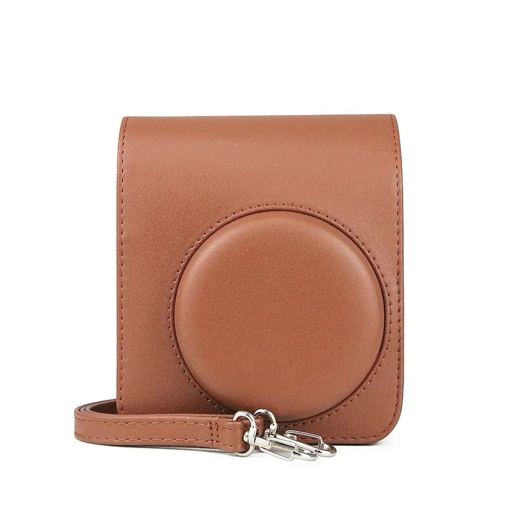 PU Leather Instant Camera Case Adjustable Strap Portable Photography Pouch Shockproof Retro for Fujifilm Instax mini 40