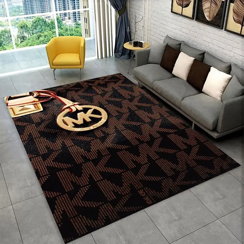 Classic M-Michael-Kors Logo Non-Slip Area Rug for Living Room,Bedroom,Playroom,Soft Carpet Floor Mat Home Decor Rug Kids Room