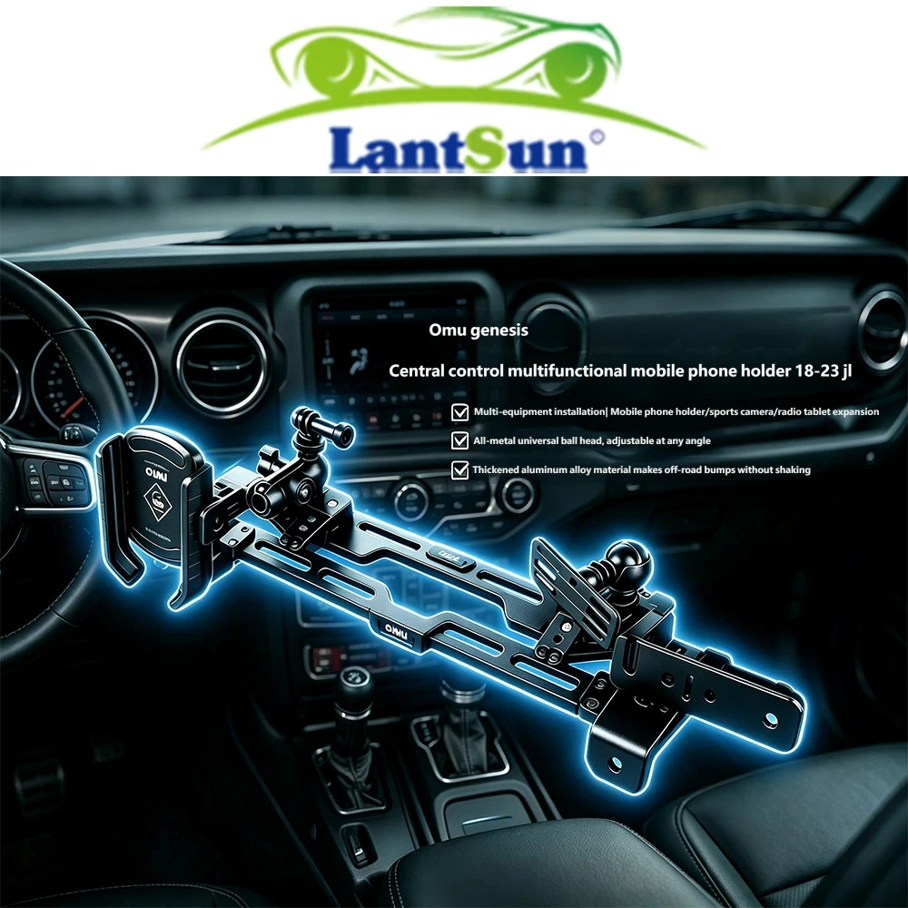 Lantsun OMU030 Center Console Multi-Function Radio & Phone Mount Holder for Jeep for Wrangler JL/JT  2018-2023