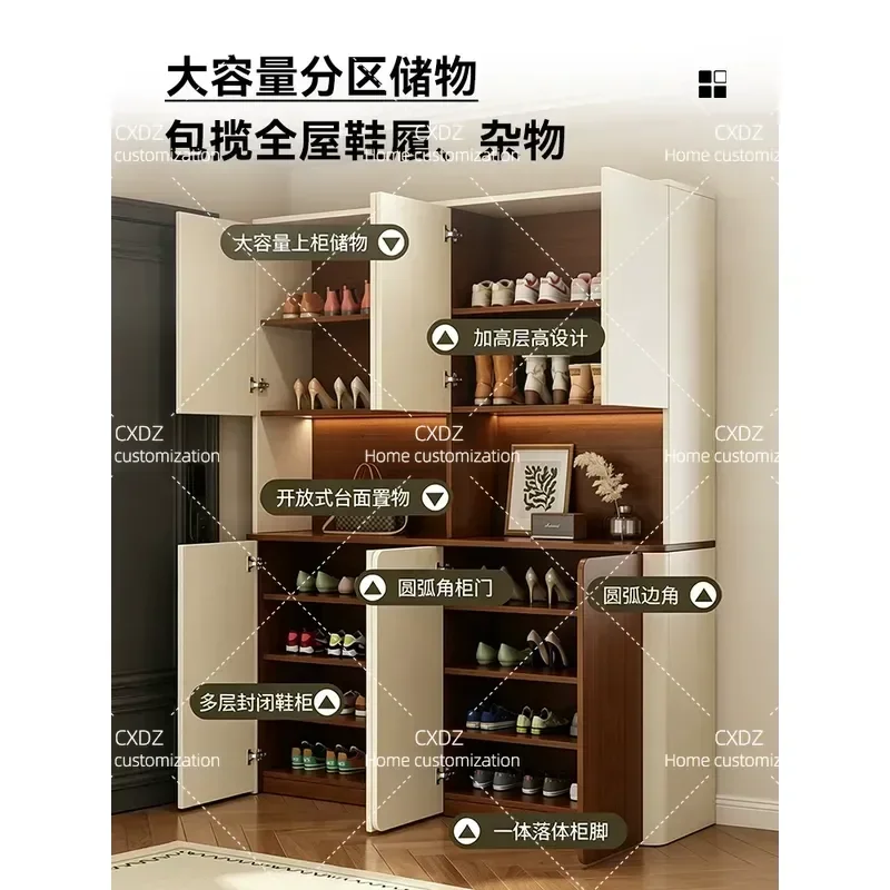 ENF Grade Shoe Cabinet Wall Mounted Entryway Storage Large Capacity Locker for Home Use New Porch Cabinet Integrated Design