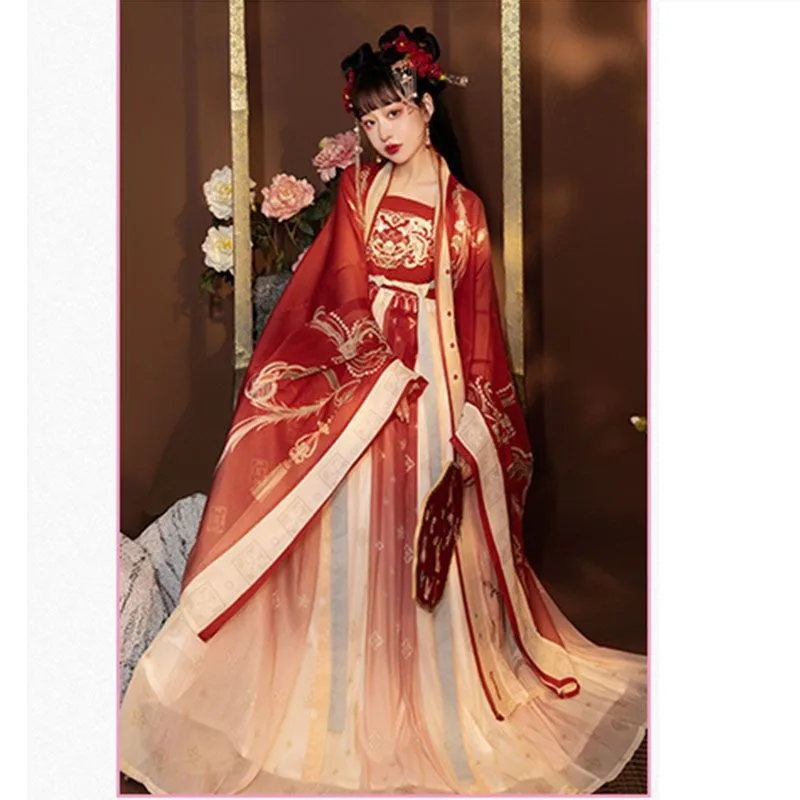 Женский оригинальный костюм Hanfu в старинном китайском стиле, длинная юбка-Чоко большого размера, Новинка