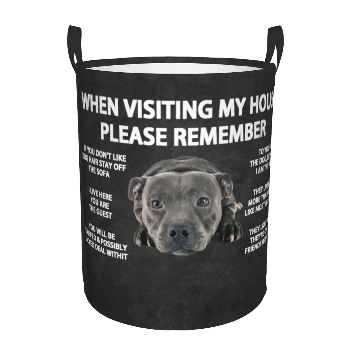 

When Visiting My House Please Remember Dog Quotes 22 Laundry Basket Foldable Toy Clothes Hamper Storage Bin for Kids Nursery