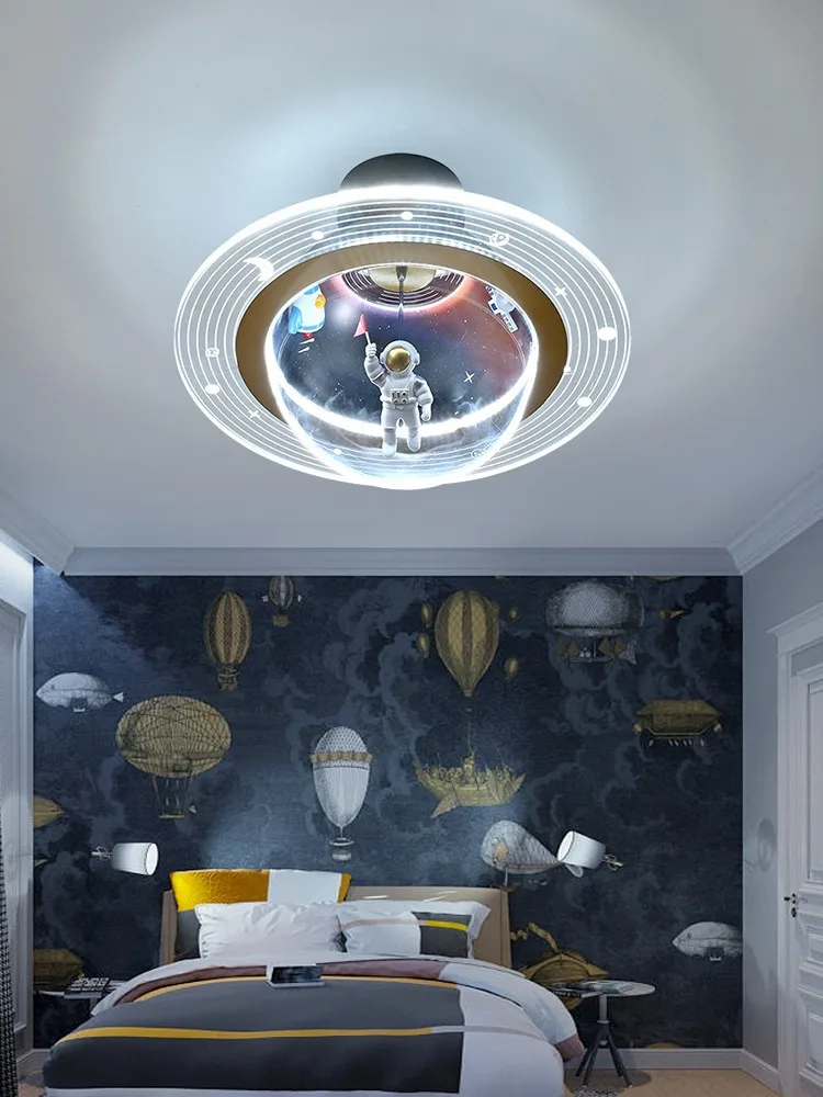 Cartoon ruimte astronaut maan landing mode creatieve jongen