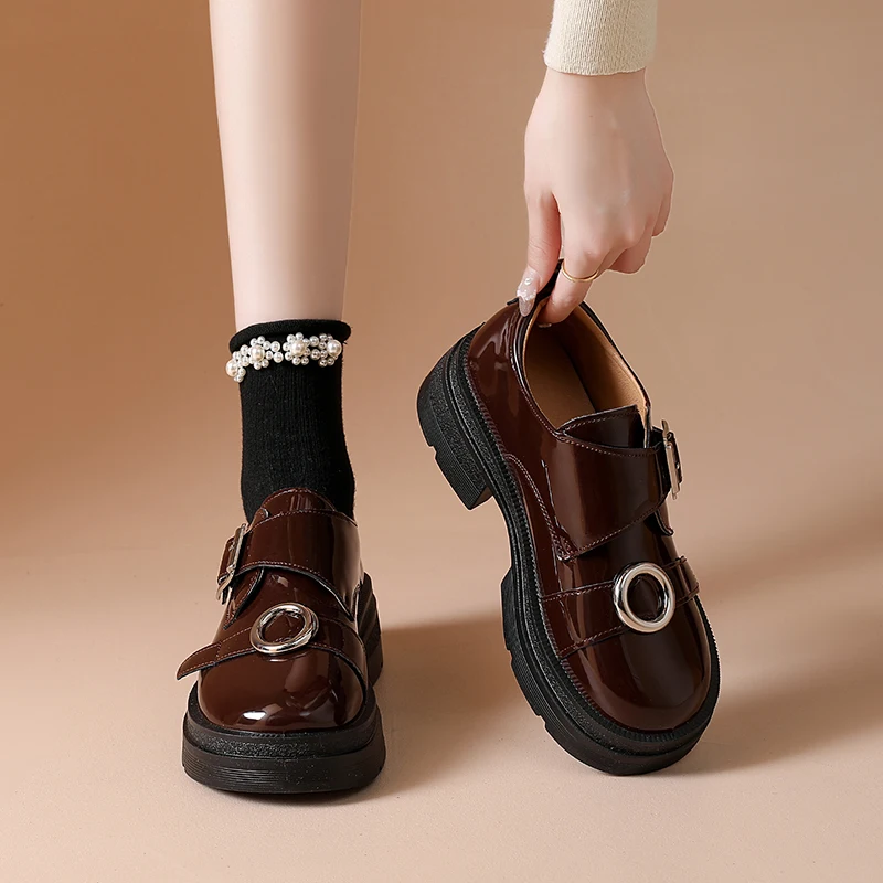 Breathable Genuine Leather Lace-Up Walking Shoes for Women Non-Slip Soft Comfortable Trendy Sneakers for Outdoor Travel Daily