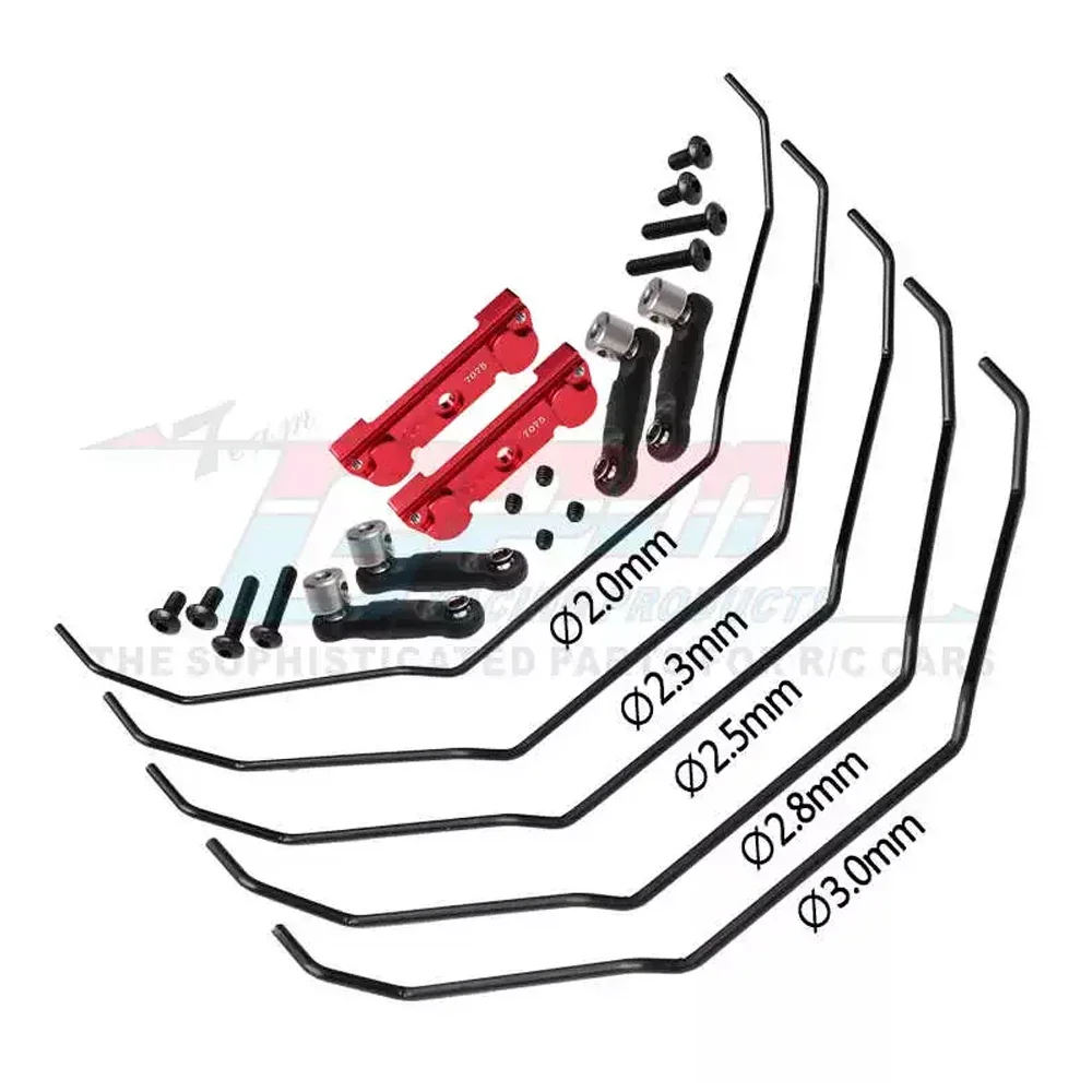 GPM metalowy stop aluminium 7075 zestaw łączników przednich tylnych drążków stabilizacyjnych 10295 dla Traxxas 1/8 MAXX SLASH 6S 102076 -4 Części do