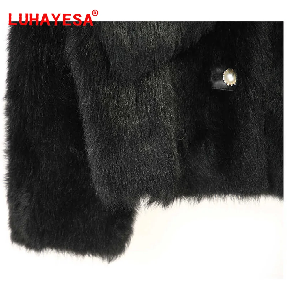 2024 Tuscany Shearling Fur Coat Women Winter Natural Fur Clothes 100% Real Fur Overcoat