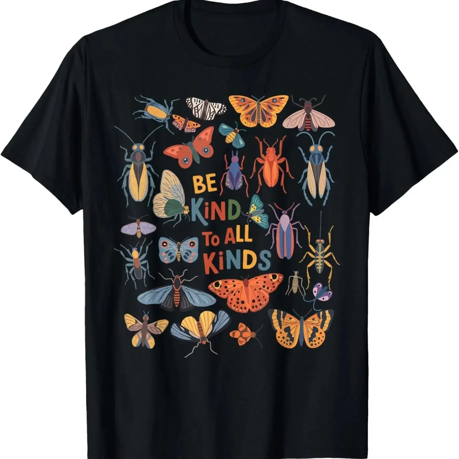 Sei freundlich zu allen Arten von Insekten Entomologie Insektensammler T-Shirt Unisex Vintage Gewaschene Grafik Bequeme Designerkleidung für Herren
