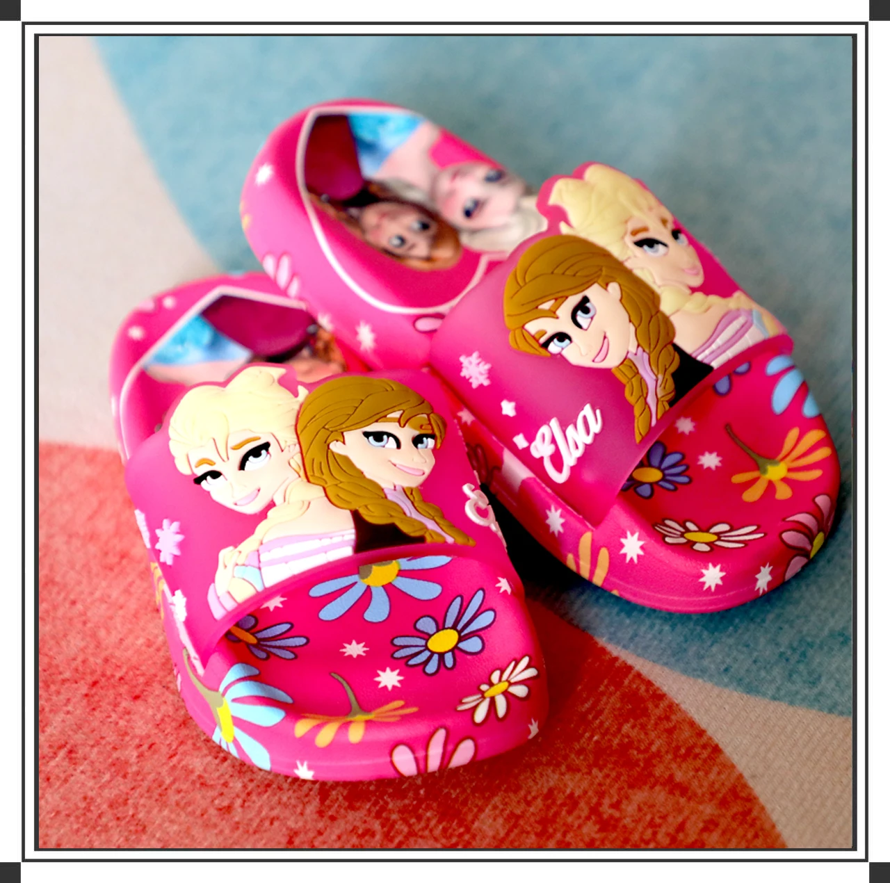 New Summer Children Sandals Kids Elsa Anna Cartoon Princess Shoes Toddler Girls Soft Sole Shoes Girl Anti-Slip Slippers