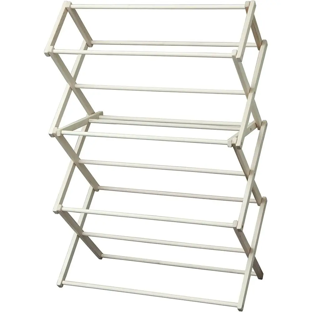 

Laundry Rack - Handmade Wooden Clothes Drying Rack - Foldable Drying Rack for Towel, Blanket, Linen Household Essentials - for I