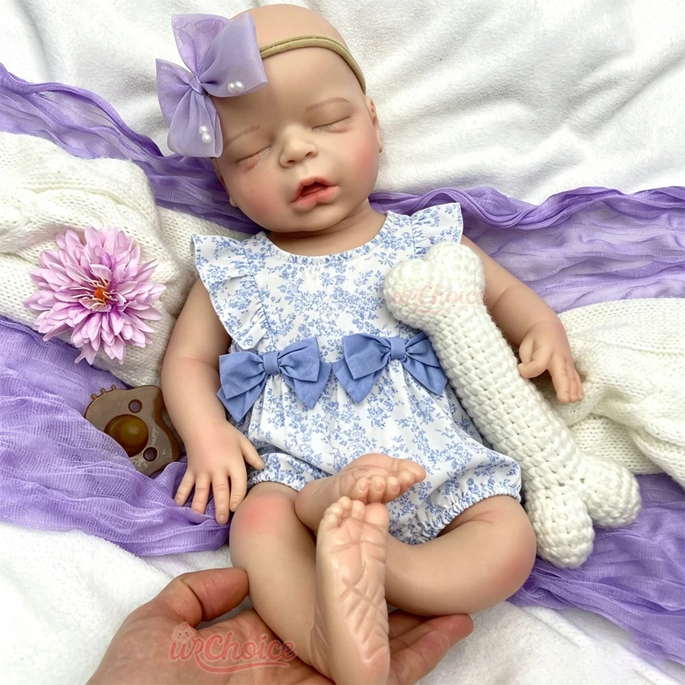 

18inch Silicone Reborn Baby Doll Real Baby Touch High-Detail Design Rebirth Girl Prop For Movie Shooting
