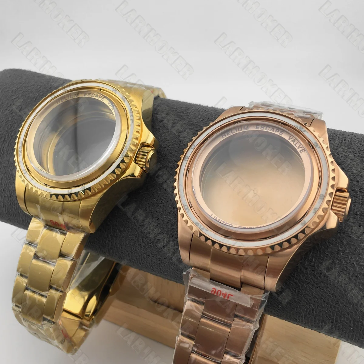 

43mm gold/rose gold large case sapphire glass stainless steel strap compatible with NH36 NH34 NH35A ETA2824 movement accessories