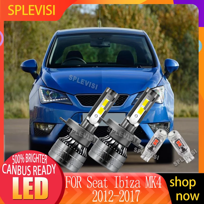 Our newly upgraded 200W LED headlights built-in load resistors High Low Beam FOR Seat Ibiza MK4 2012 2013 2014 2015 2016 2017