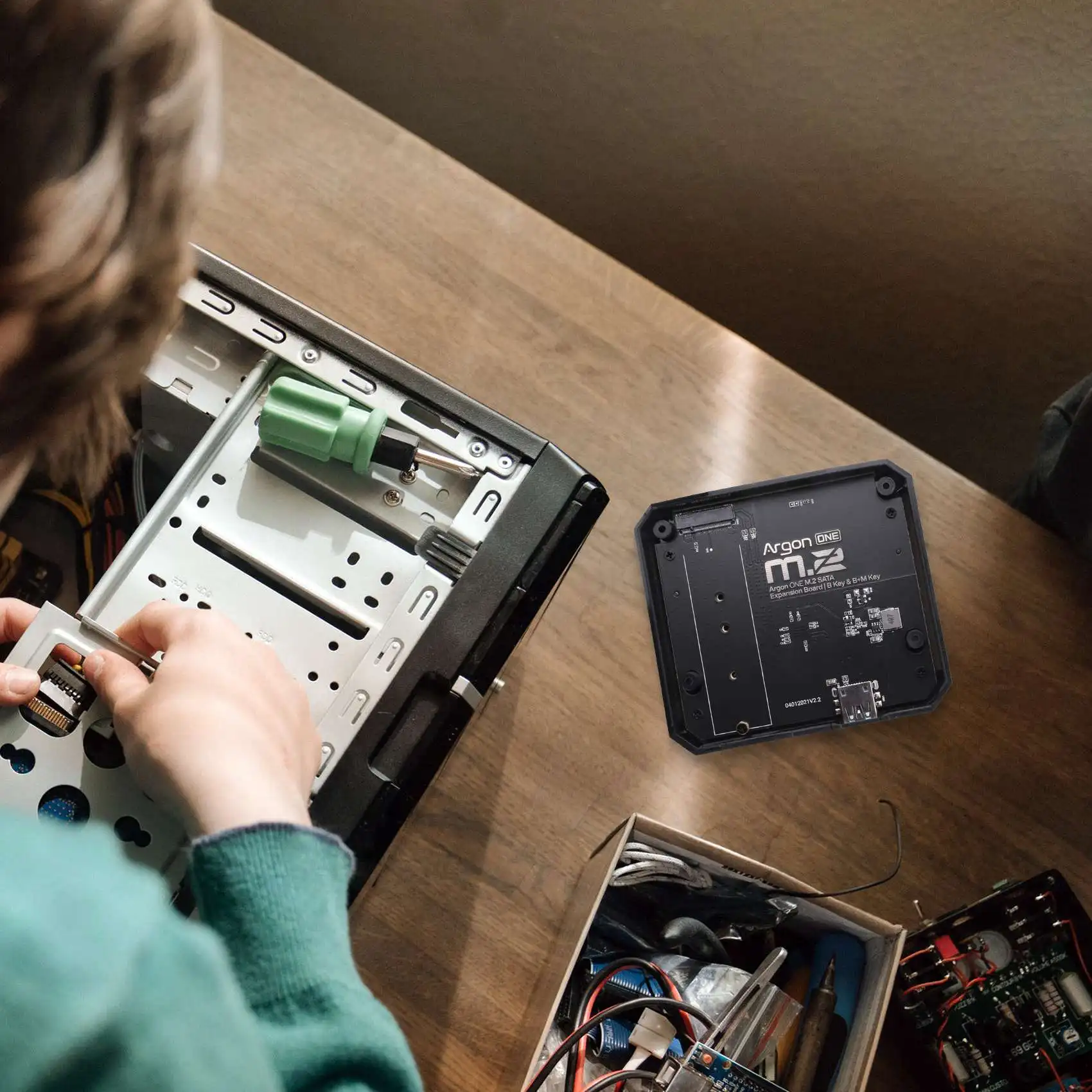 Scheda di espansione M.2 adattatore SSD da USB 3.0 a M.2 SATA per Base Raspberry 4 modello B per una custodia V2/M.2