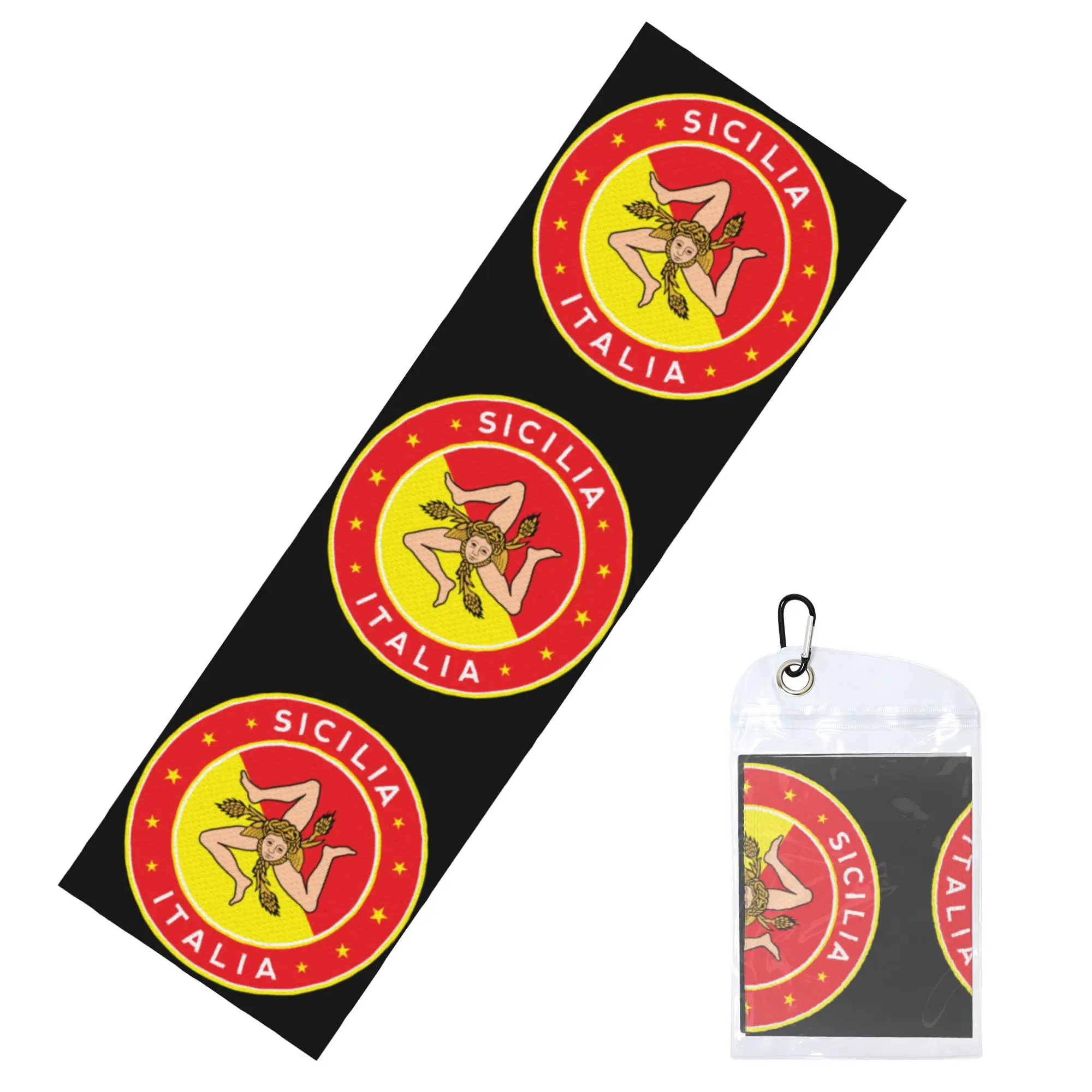 Italian Island Sicily Flag Cold Exercise Towel Quick Dry Face Towel Sicilian Bandiera Shower Towels