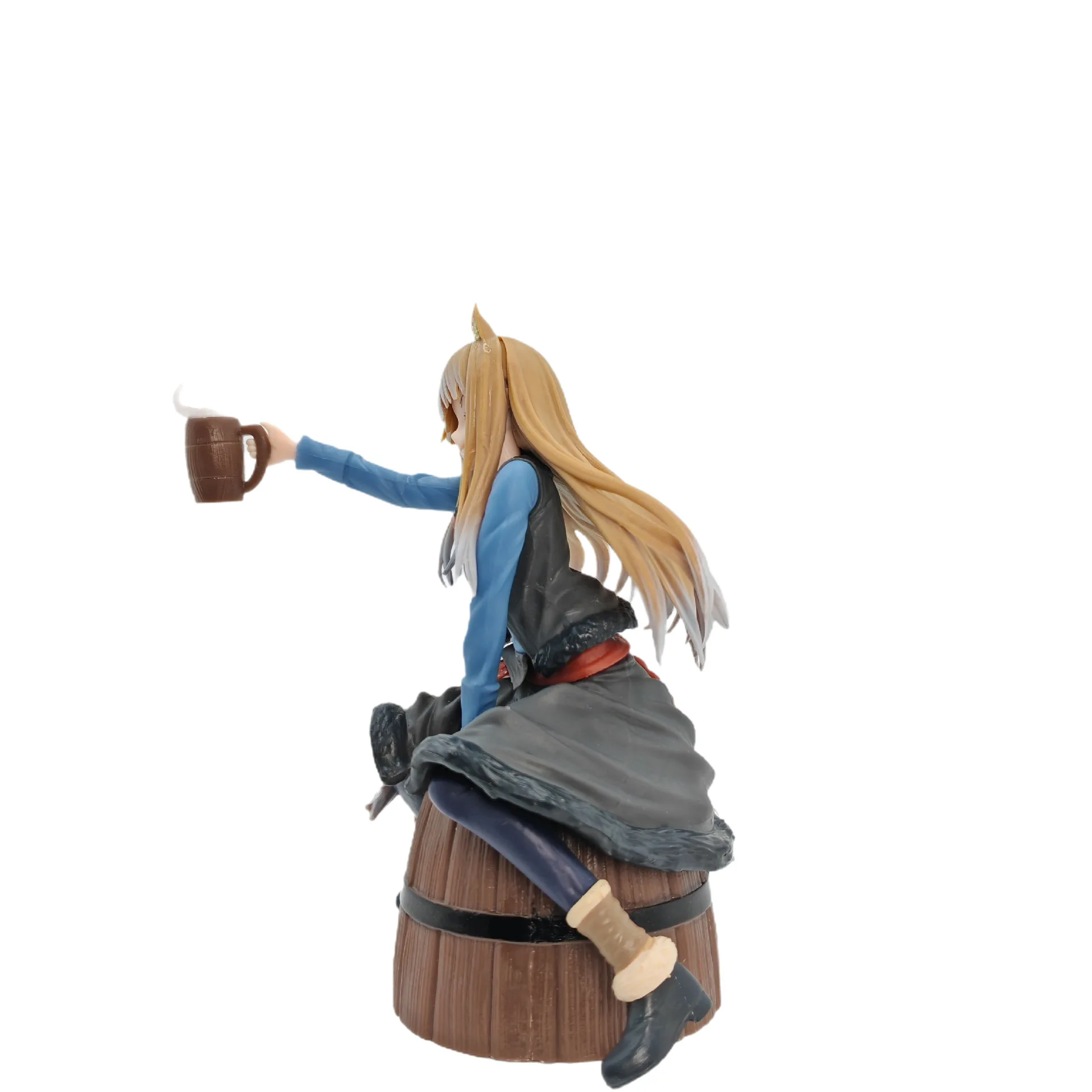 17 سنتيمتر أنيمي هولو الشكل Ookami إلى Koushinryou التاجر يلتقي الذئب الحكيم يجلس لعبة مجسمة دمية عمل الشكل البلاستيكية