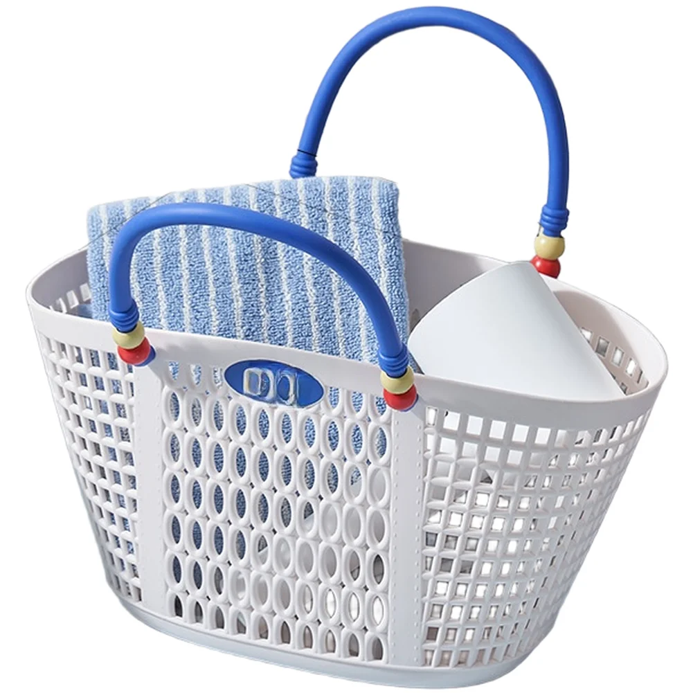Macaron Style Bathroom Drain Basket Made of PP Thickened Material with Hollow Ventilation Design 32.5x14.5x18cm