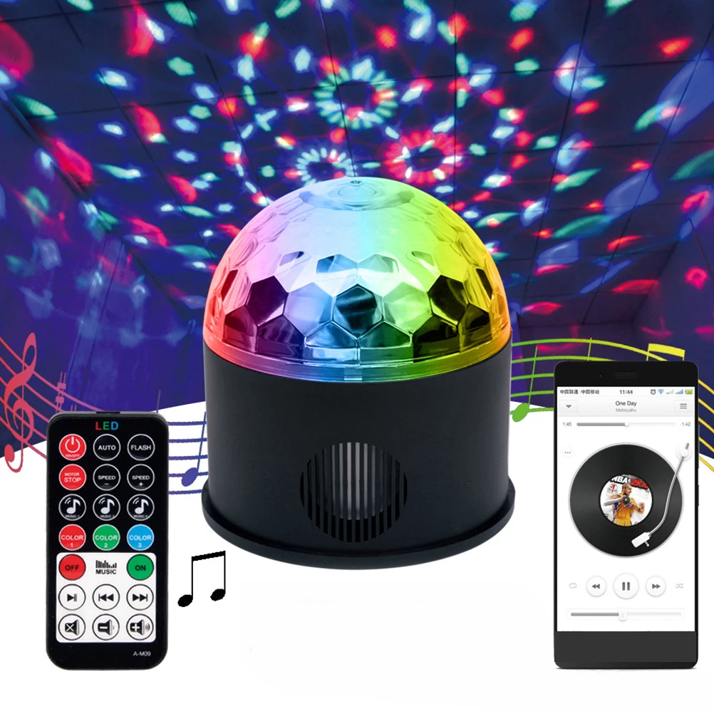 

USB Music Ball Light Voice Control Colorful LED Stage Lamp Disco Party KTV Bar Decorative Floodlight Sound Activated