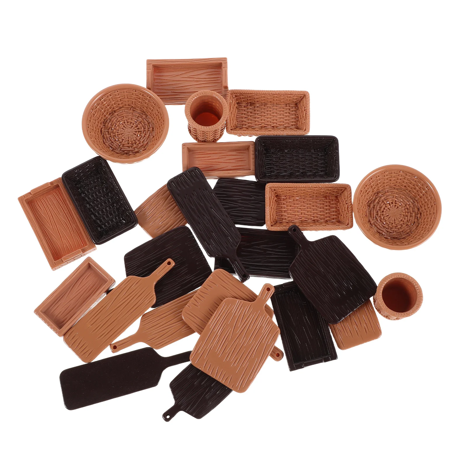 26 stks Micro Voedsel Schotel Poppenhuis Miniatuur Hars Dienbladen Keuken Scène Decoratie Fantasiespel Mini Huis Diy