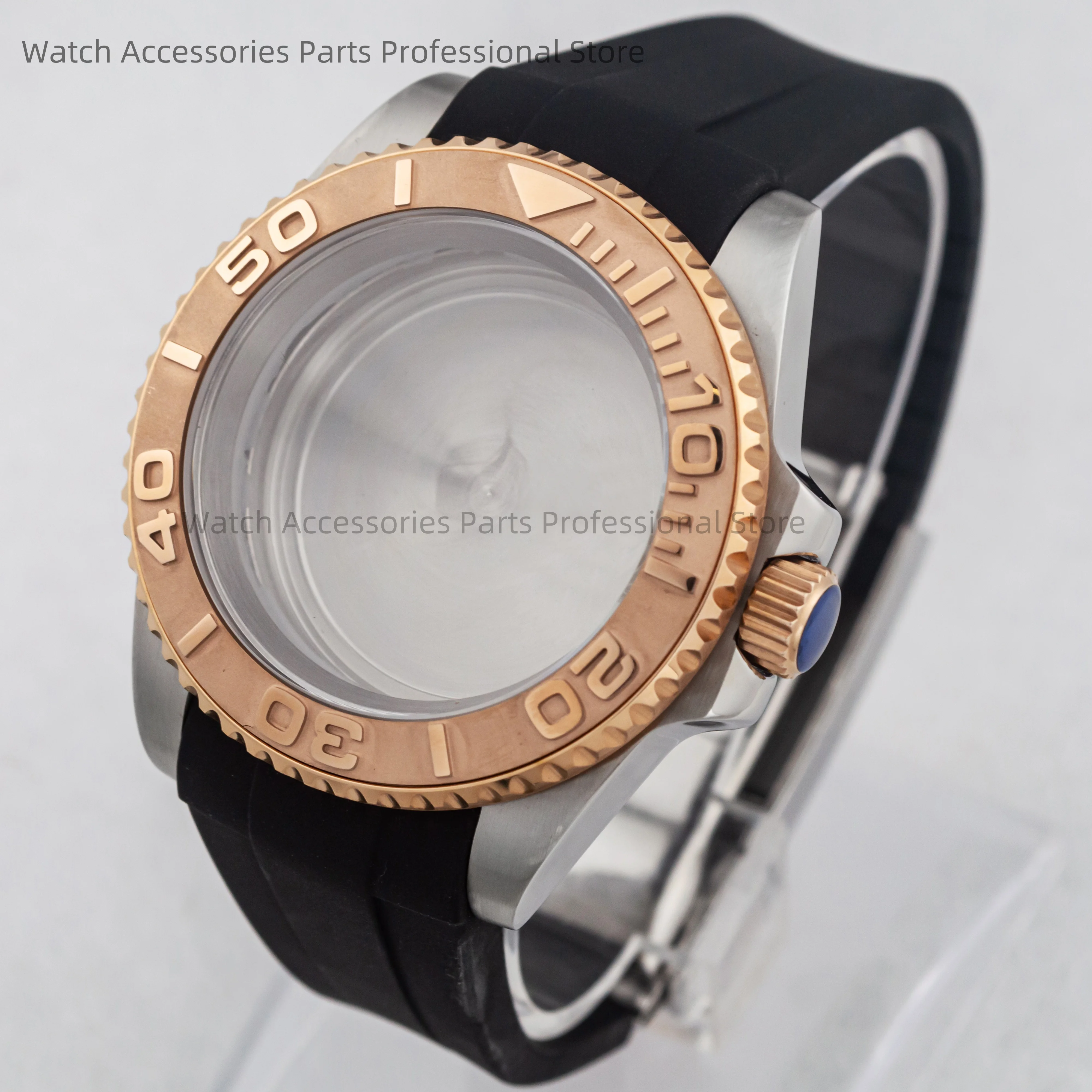 

NH35 Watch Case Stainless Steel Sapphire Glass Watch Case Rubber Strap Yacht-master Case fit NH35 NH36 Movement