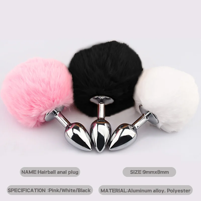 Mini Bunny Tail Butt Plug Cosplay Anal Beads Metal Butt Plug Dildo BDSM Beginner Anal Plug Massage Balls Sex Toys for Men Women