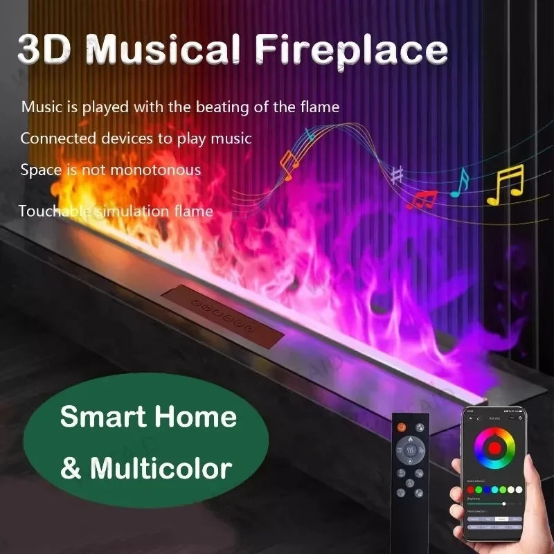 

Smart Home Tuya Vapor Fireplace Colorul Flame Dynamic Music Fireplace Humidifier Decorative Electric Atomized Fireplace TV Stand