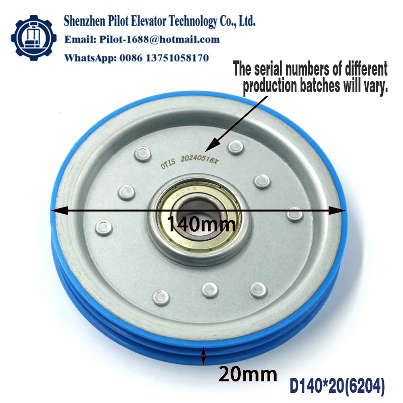 Haute qualité pour OITS ascenseur Double fente roue porte roue suspendue 140x20x6204 ascenseur accessoires porte rouleau