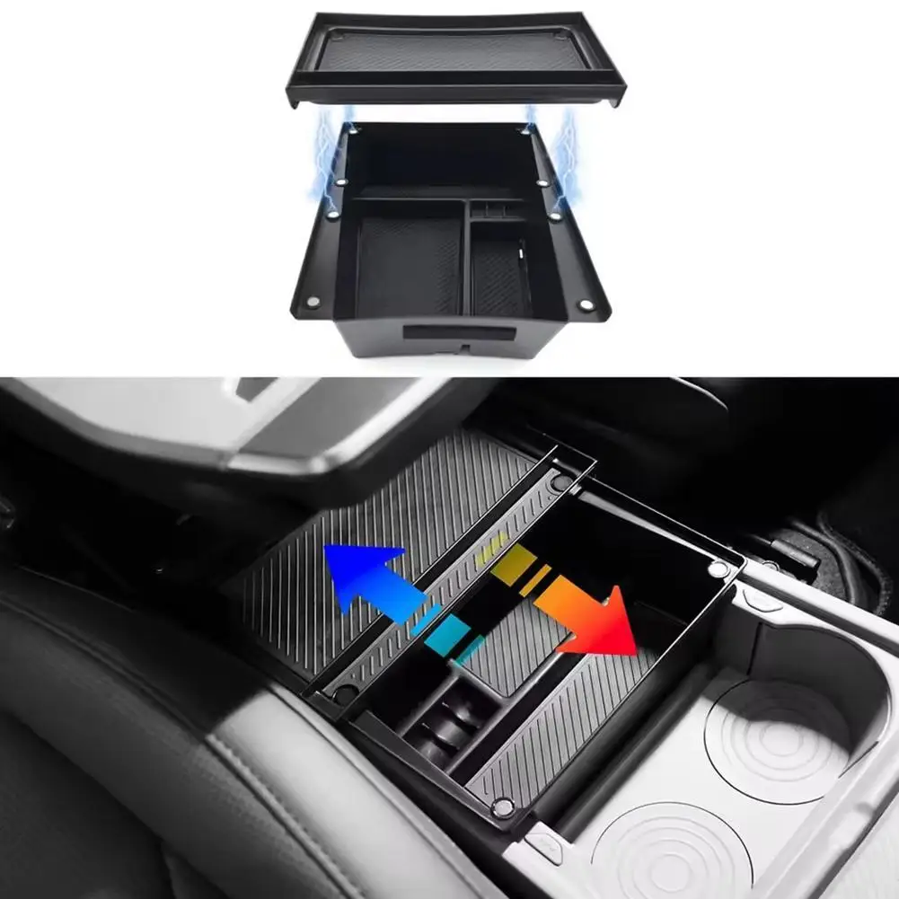 

Abs Car Armrest Under Storage Box Organizer Holder Tray Car Central Card Coin Stowing Tidying For Kia Ev3