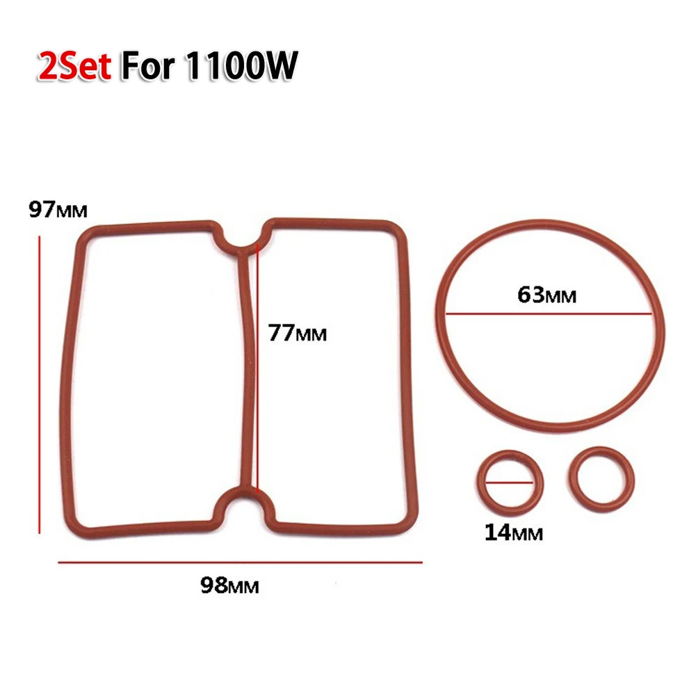 8Pcs/Set 550 750 950W 1100W 1500W Nitrile Rubber Sealing Ring ForAir Compressor Cylinder 4*O-shaped2*Catheter2*Square Gasket