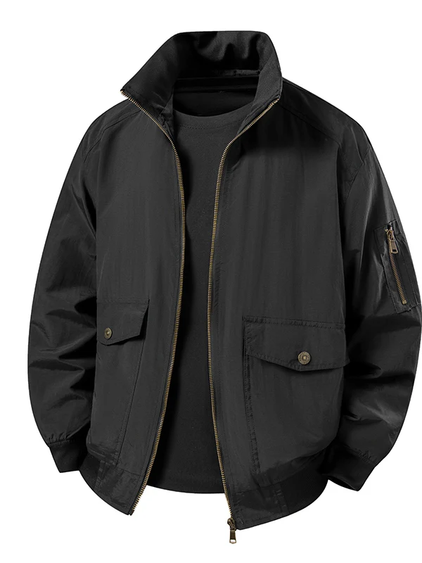 

Spring Autumn New Sle Men's Jaet Loose Casual Stand Collar Outerwear Windproof Breathable Dad Coat Versatile Loose Fit irt