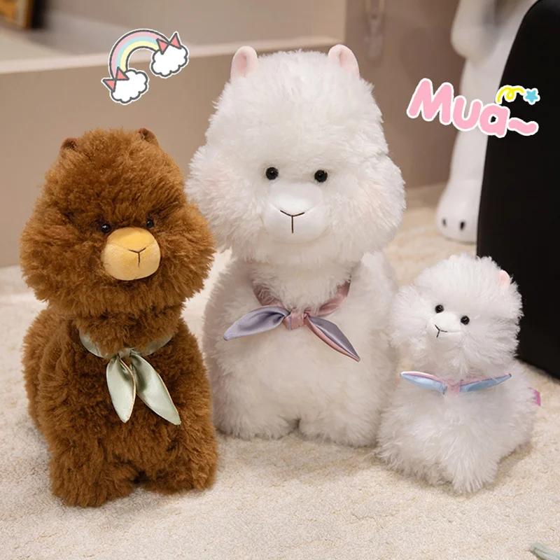 

Милая альпака, пушистая плюшевая игрушка, мультяшные милые овечьи животные, мягкие куклы, домашний декор, подарок на праздник, день рождения