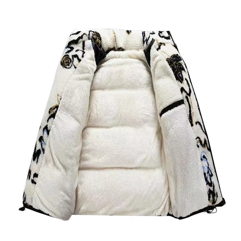 

Unisex Winter Lamb Velvet Padded Coat - Stand-Up Collar Loose Thickened Warm Jacket