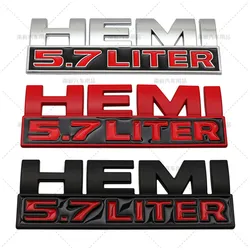 Metalowe logo Hemi 5,7 litrów Emblemat na tylny bagażnik Naklejki samochodowe do Dodge Charger Dart Durango Caliber Journey Akcesoria