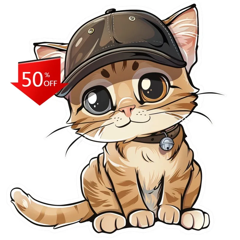

Cute Cat Sticker Sunglasses Kitty Kitten Meow Paws Adopt Pet Brown Hat Windshield Waterproofing