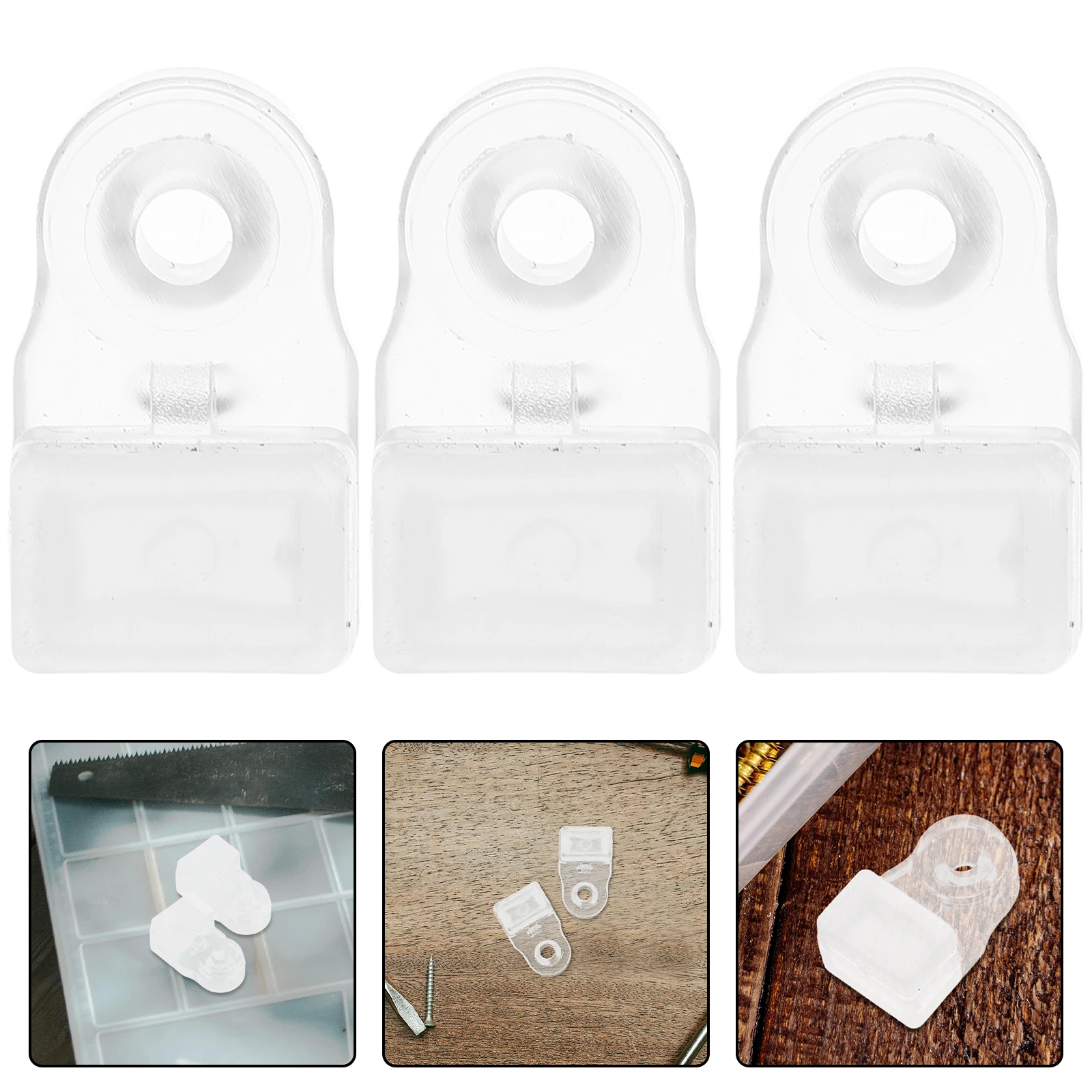 

20pcs Glass Wardrobe Fixing Clips Clear Plastic Mirror Holders Cabinet Door Support Brackets Retainer Clamp Connector Panel