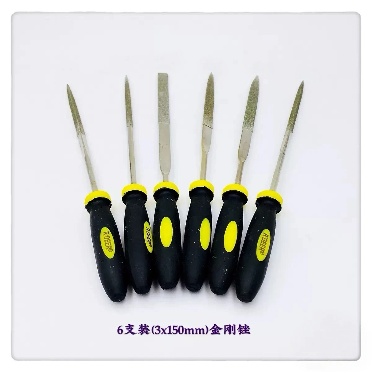 6PCS Diamond Needle Files Kit 3x150mm for Professional Watch Repair & Jewelry Precision Work