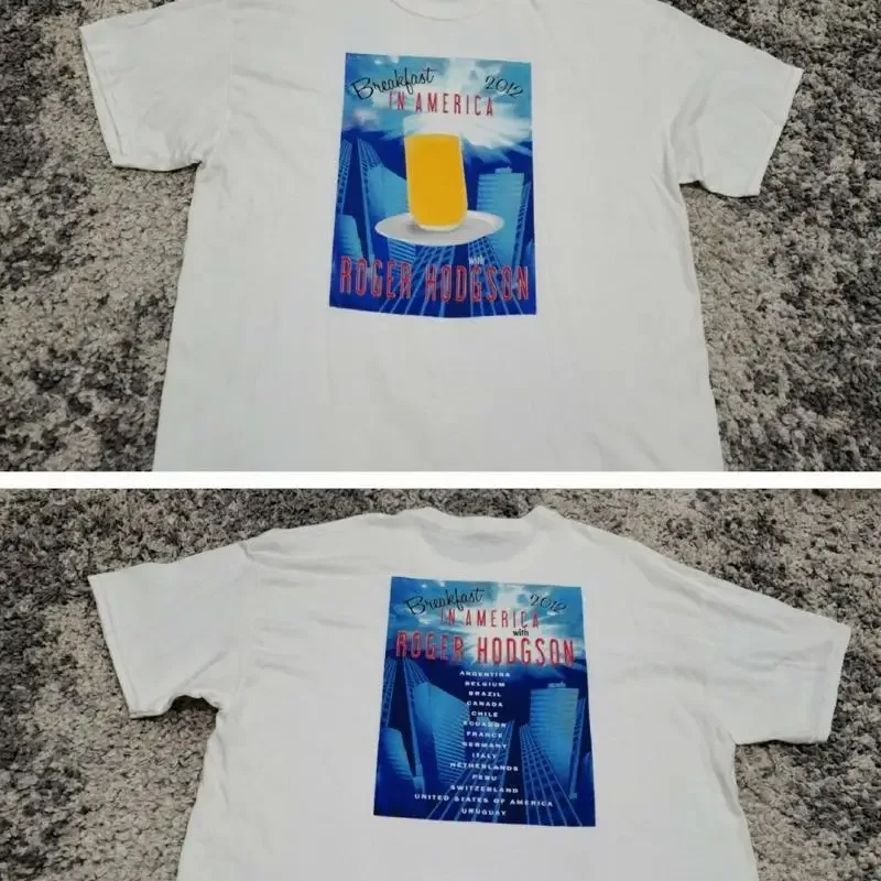 2012 Breakfast In America With Roger Hodgson World Tour Concert T Shirt Men XL