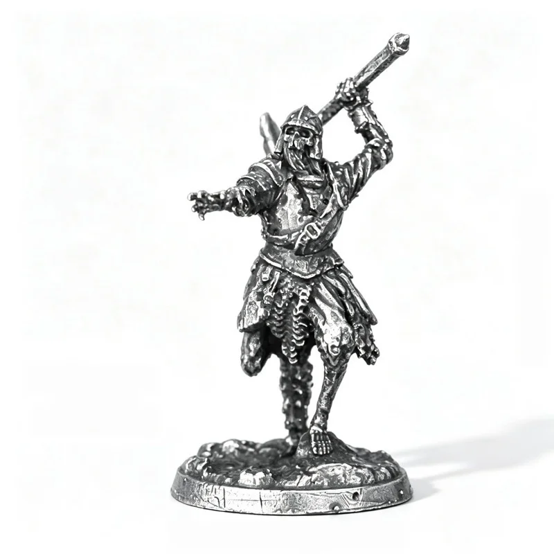 Creative Cupronickel Metal Undead Soldier Mini Figurine, Tabletop Game Token, Desktop & Car Interior Decoration Ornament
