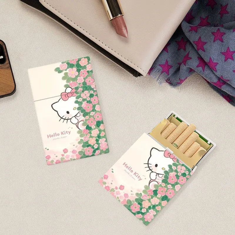 

Pink Flower Hello Kitty Plastic Cigarette Box Cartoon Storage 20-packs Smoker Storage Container Anime Girls Boys Case Holder