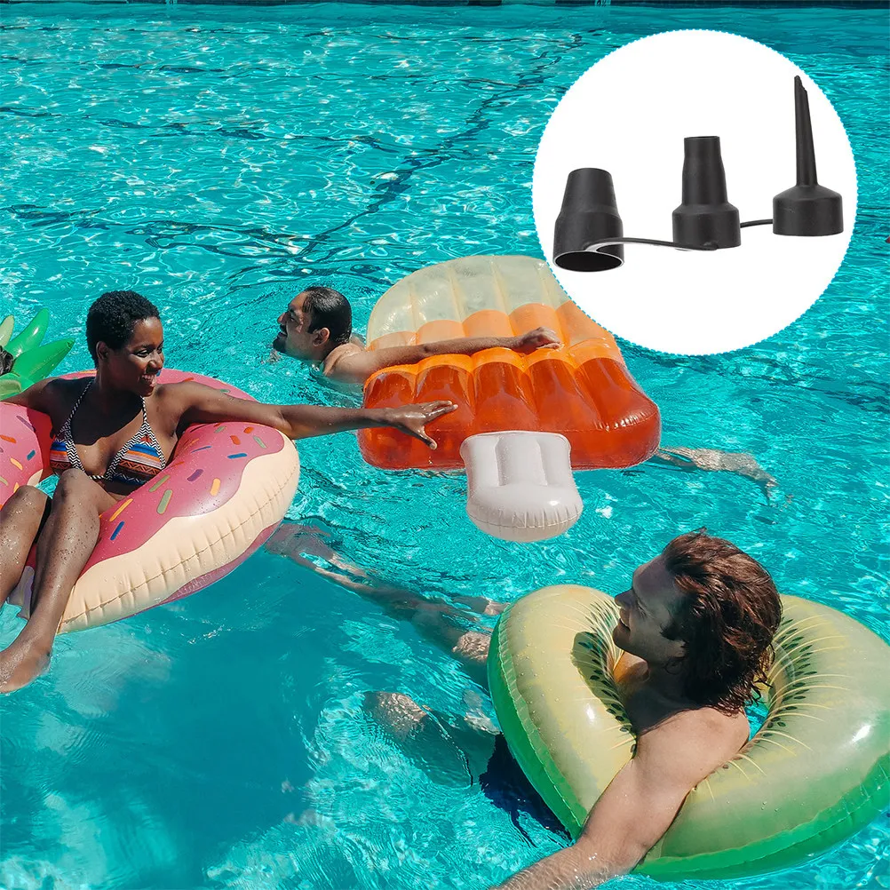 Triple Nozzle Air Pump Attachments Plastic Inflatable Bed Nozzles Air Mattress Pump Nozzles for Indoor Outdoor Use Time