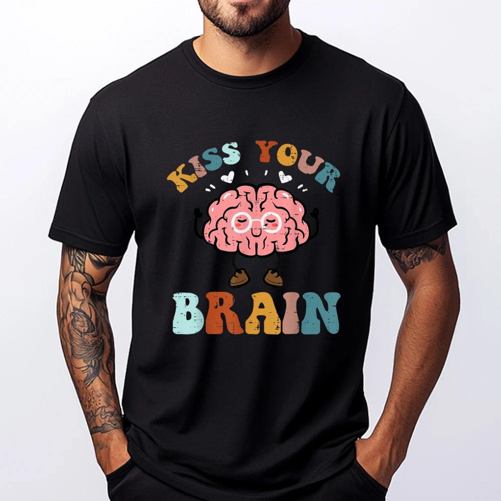 

Kiss Your Brain Special Educatin Teacher Sped Fall Clothes Aesthetic Band Tshirts Illustration Camiseta